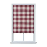 Plaid Flat Cordless Light-Filtering Roman Shade