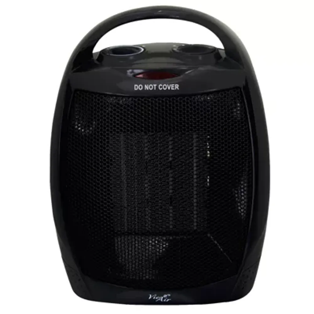 Vie Air 1500W Portable 2-Settings Black Ceramic Heater with Adjustable Thermostat
