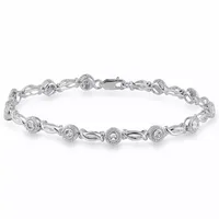1/10 CT.T.W. Natural Diamond Sterling SIlver Tennis Bracelet