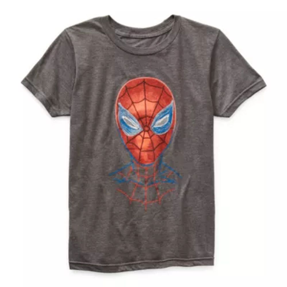 Little & Big Boys Crew Neck Short Sleeve Spiderman Graphic T-Shirt