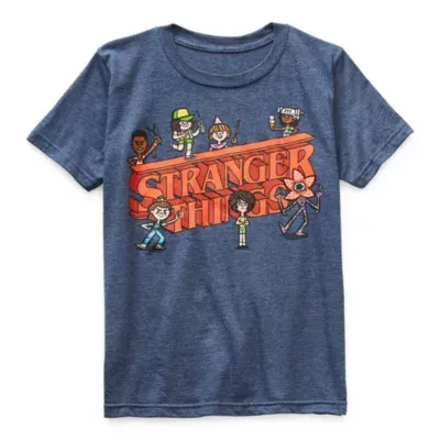 Little & Big Boys Crew Neck Short Sleeve Stranger Things Graphic T-Shirt