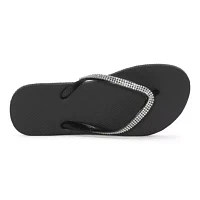 Mixit Womens Rhinestone Flip-Flops