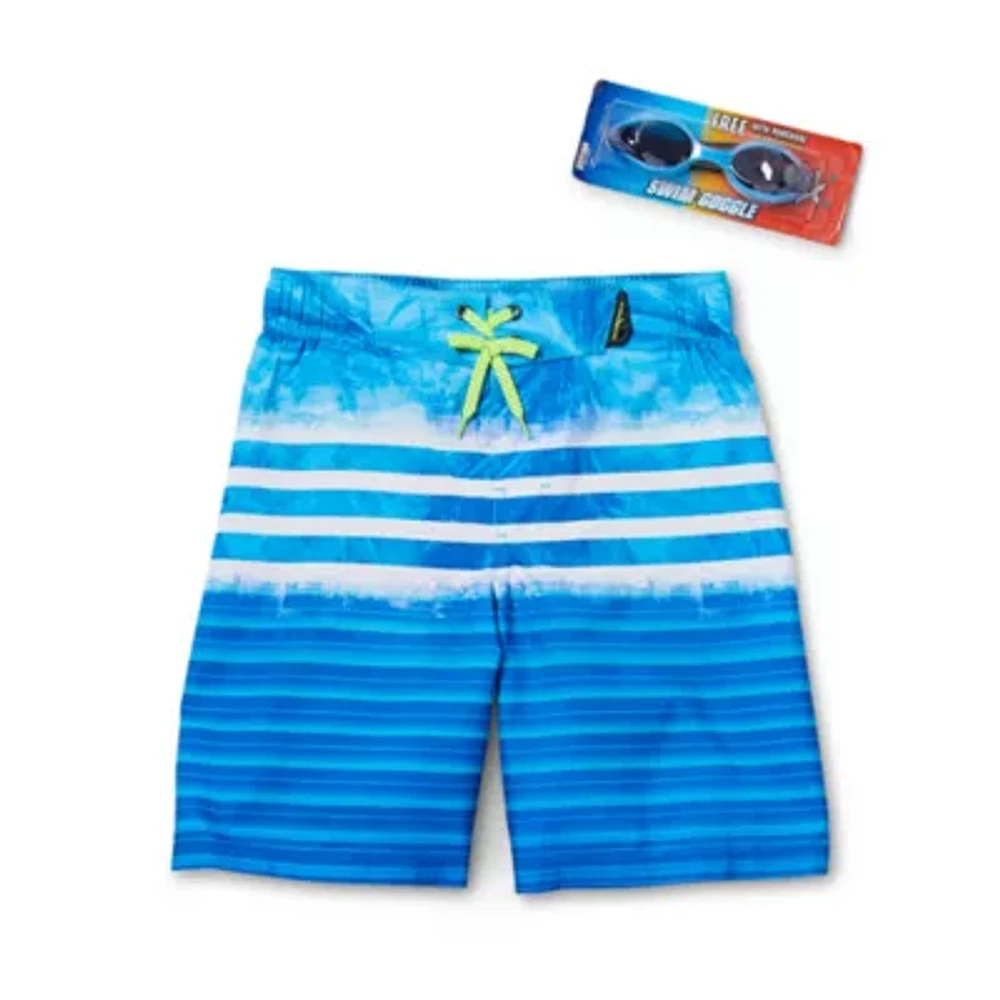 ZeroXposur Big Boys Above The Knee Striped Board Shorts