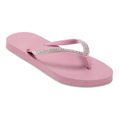 Mixit Womens Rhinestone Zori Flip-Flops