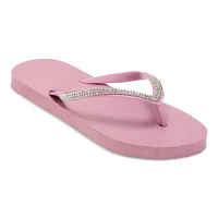 Mixit Womens Rhinestone Zori Flip-Flops
