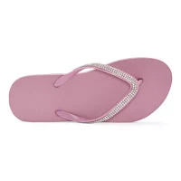 Mixit Womens Rhinestone Zori Flip-Flops