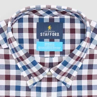 Stafford Coolmax Mens Regular Fit Stretch Fabric Wrinkle Free Long Sleeve Dress Shirt