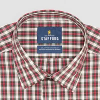 Stafford Mens Regular Fit Long Sleeve Tartan Plaid Dress Shirt