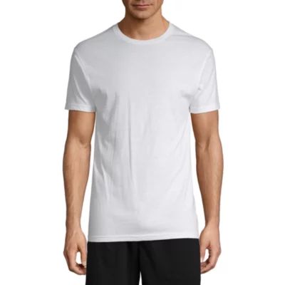 Stafford Dry + Cool Mens 4 Pack Short Sleeve Crew Neck Moisture Wicking T-Shirt Big