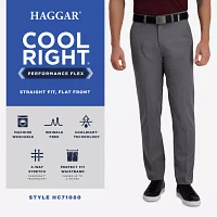Haggar Cool Right Performance Flex Mens Straight Fit Flat Front Pant