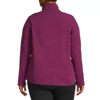 St. John's Bay Plus Polar Fleece Womens Mock Neck Long Sleeve Quarter-Zip Pullover