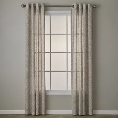 Saturday Knight Chainlink Light-Filtering Grommet Top Single Curtain Panel