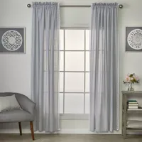 Saturday Knight Catherine Crochet Light-Filtering Rod Pocket Set of 2 Curtain Panel