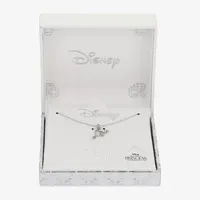 Disney Classics Sterling Silver 16 Inch Link Heart Beauty and the Beast Pendant Necklace