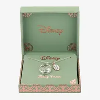 Disney Classics Crystal Pure Silver Over Brass 16 Inch Link Mickey Mouse Pendant Necklace