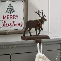 Glitzhome Wooden & Metal Reindeer Christmas Stocking Holder