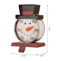 Glitzhome 7.5" Marquee LED Snowman Head Christmas Stocking Holder - Set of 2