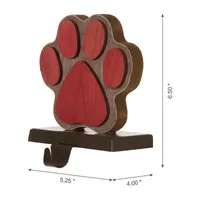 Glitzhome 6.5" Paw Christmas Stocking Holder - Set of 2