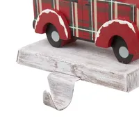 Glitzhome 6" Red Truck Christmas Stocking Holder - Set of 2