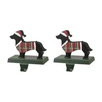 Glitzhome Daschund Christmas Stocking Holder - Set of 2