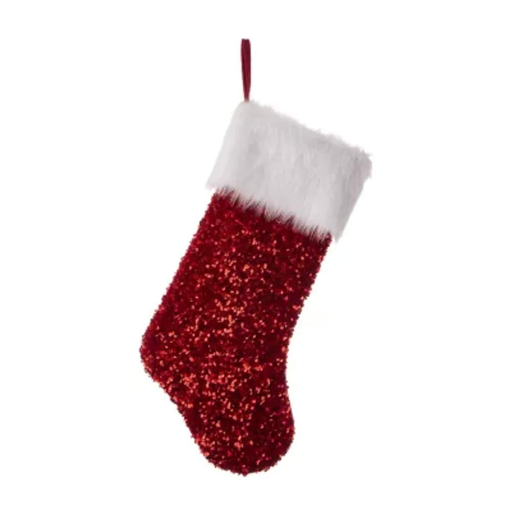 Glitzhome 21" Red Sequin Christmas Stocking