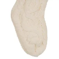 Glitzhome 24" White Knitted Christmas Stocking - Set of 2