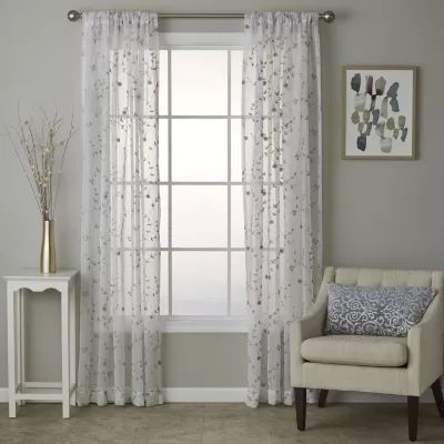 Saturday Knight Whispering Winds Rod Pocket Light-Filtering Single Curtain Panels