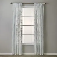 Saturday Knight Diamond Vine Light-Filtering Rod Pocket Single Curtain Panel