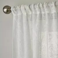 Saturday Knight Isabella Lace Light-Filtering Rod Pocket Single Curtain Panel