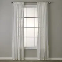 Saturday Knight Isabella Lace Light-Filtering Rod Pocket Single Curtain Panel