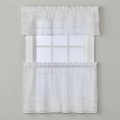 Saturday Knight Daisy Lace 2-pc. Rod Pocket Window Tiers