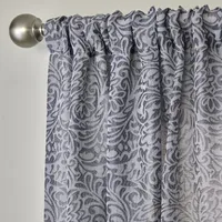 Saturday Knight Soft Swirl Light-Filtering Rod Pocket Single Curtain Panel