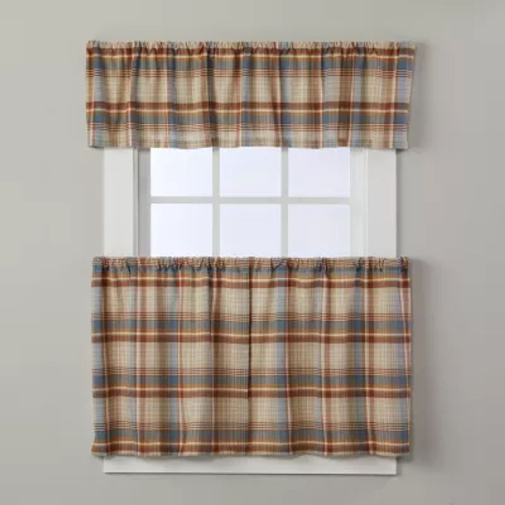 Saturday Knight Amber Plaid 2-pc. Rod Pocket Window Tier