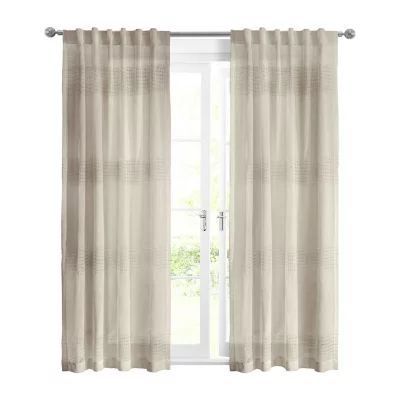 Lindsey Light-Filtering Rod Pocket Back Tab Single Curtain Panel