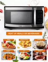 COMMERCIAL CHEF 1.1 Cu. Ft. Countertop Microwave with Digital Display Stainless Steel Microwave & 10 Power Levels