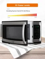 COMMERCIAL CHEF 1.1 Cu. Ft. Countertop Microwave with Digital Display Stainless Steel Microwave & 10 Power Levels