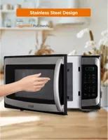 COMMERCIAL CHEF 1.1 Cu. Ft. Countertop Microwave with Digital Display Stainless Steel Microwave & 10 Power Levels