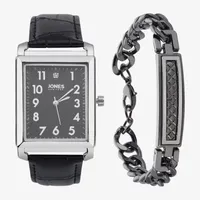 Jones N.Y. Mens Black 2-pc. Watch Boxed Set 9782s-42-G02