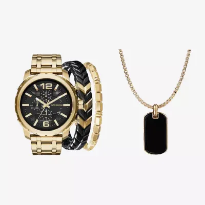 Rocawear Mens Gold Tone Bracelet Watch 9655g-42-G27