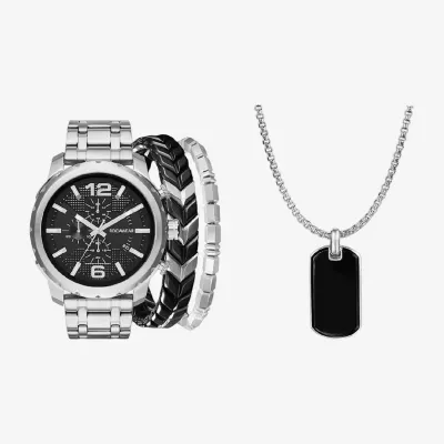 Rocawear Mens Silver Tone Bracelet Watch 9655s-42-G28