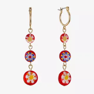 Liz Claiborne Linear Round Drop Earrings