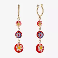 Liz Claiborne Linear Round Drop Earrings