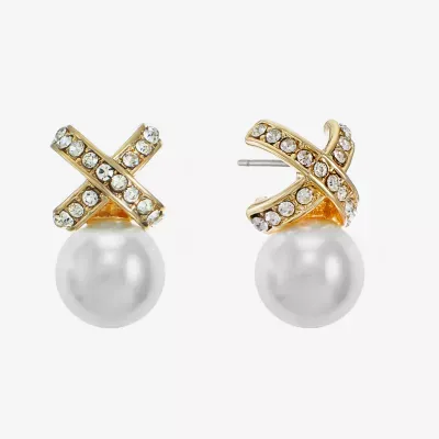 Monet Jewelry Simulated Pearl 19.2mm Stud Earrings