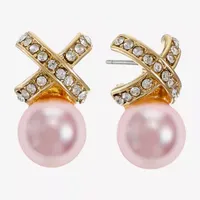 Monet Jewelry Simulated Pearl 19.2mm Stud Earrings