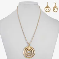 Monet Jewelry Gold Tone Pendant Necklace And Drop Earring 2-pc. Jewelry Set