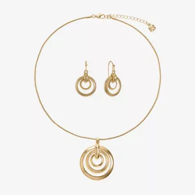 Monet Jewelry Gold Tone Pendant Necklace And Drop Earring 2-pc. Jewelry Set