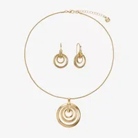 Monet Jewelry Gold Tone Pendant Necklace And Drop Earring 2-pc. Jewelry Set