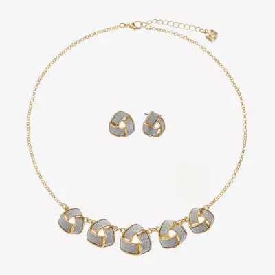 Monet Jewelry Two Tone Collar Necklace And Stud Earring 2-pc. Jewelry Set