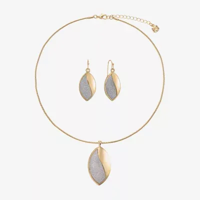 Monet Jewelry Two Tone Pendant Necklace And Drop Earring 2-pc. Jewelry Set