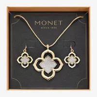 Monet Jewelry Two Tone Pendant Necklace And Drop Earring 2-pc. Jewelry Set